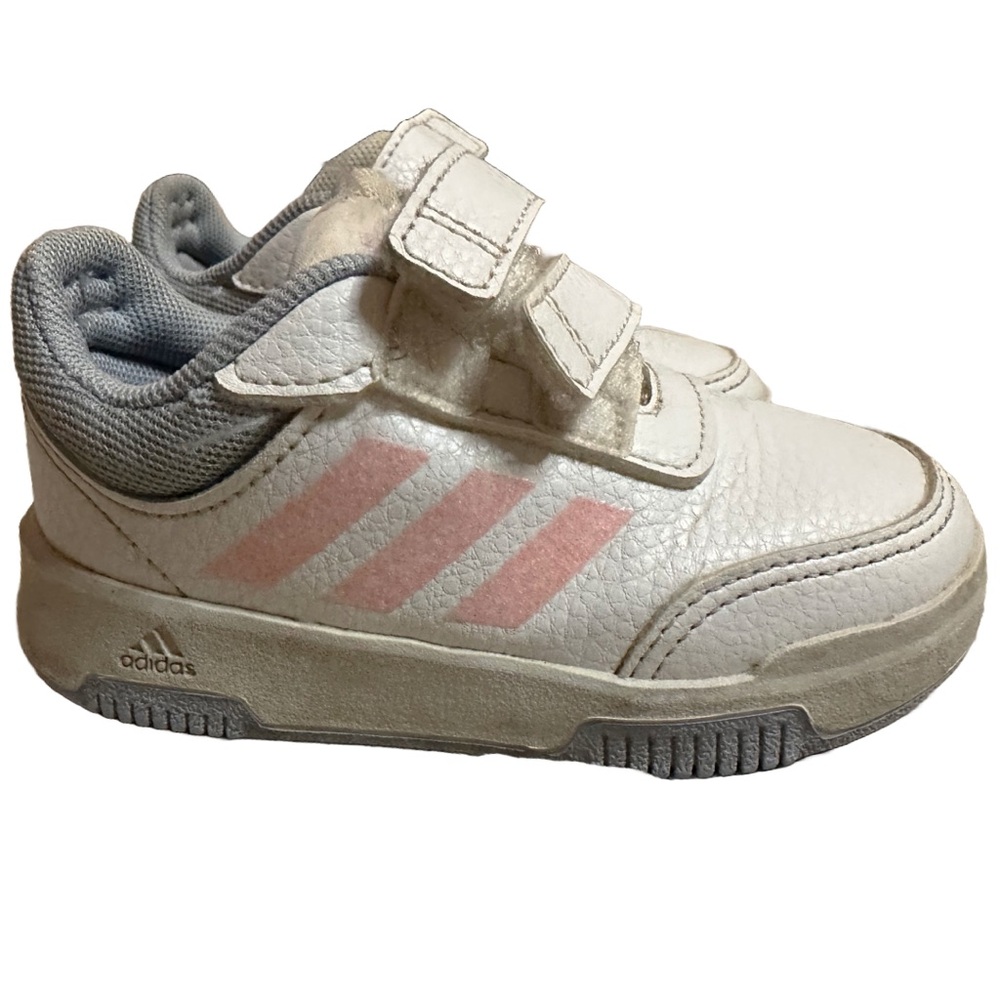 Adidas White Blue Pink Velcro Sneakers for Kids 6k
